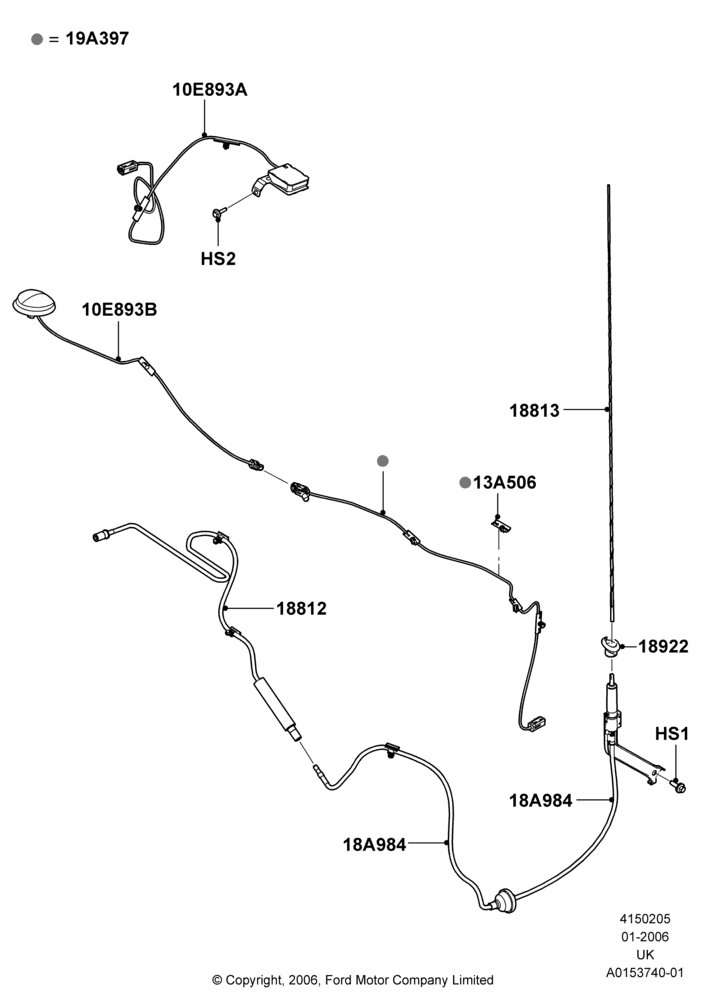 05D - Antenna, AM/FM Stereo/6 CD/Navigation System, With Satellite Radio Reception; 30/JAN/2006-04/DEC/2006