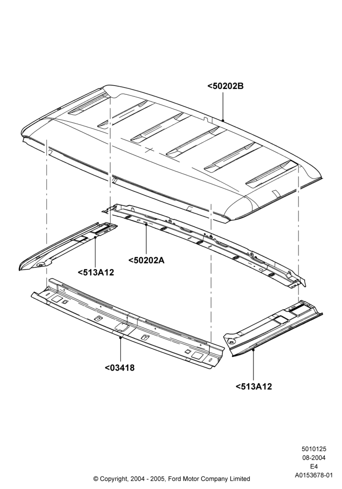 25C - Roof - Sheet Metal, Cutaway; 02/AUG/2004