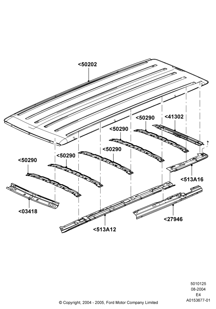 25B - Roof - Sheet Metal, Extended Van, Extended Wagon; 02/AUG/2004