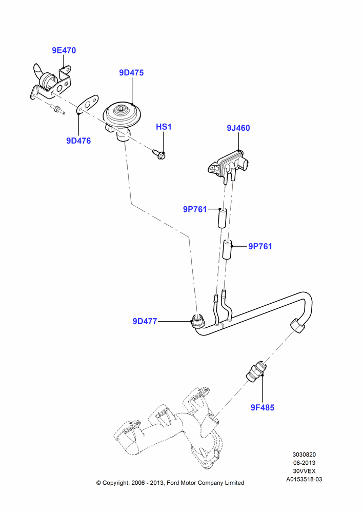 Exhaust Gas Recirculation, 3.0 V6 12V OHV EFI