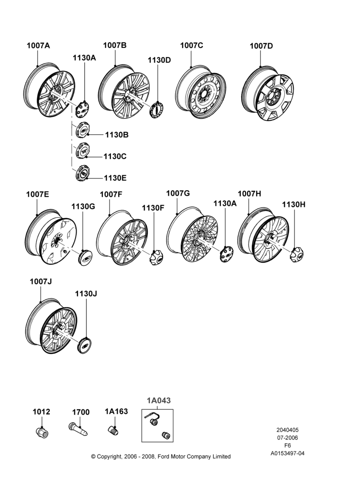 05L - Wheels, With 20" Wheels; 17/JUL/2006-06/JUL/2009
