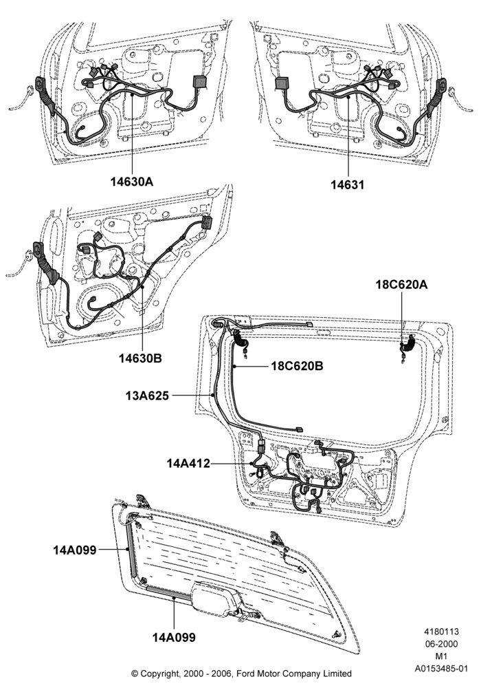 13A - Wiring - Body Closures, All LHD Territories; 12/JUN/2000-22/DEC/2003