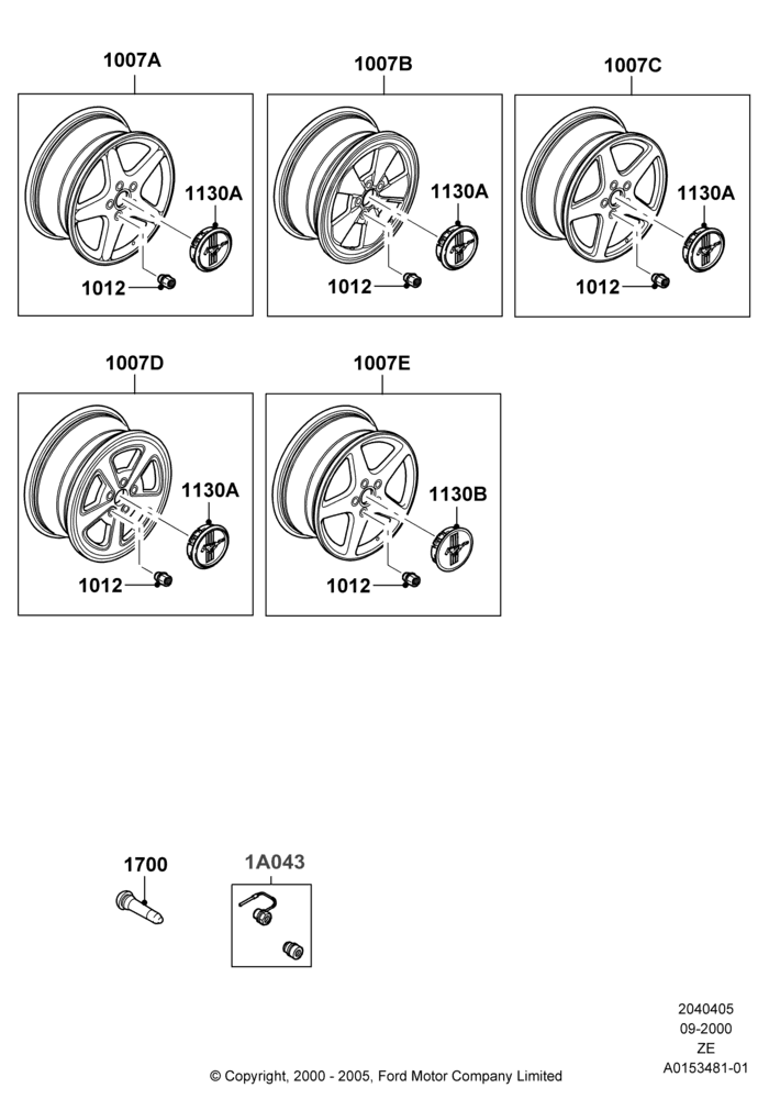 05X - Wheels, Accessory, Additional Parts May Be Required, Refer To The Installation Instructions Found Under Tech Specs At The Genuine Ford Accessory (GFA) Web Site, See Vehicle Restrictions And Modification Requirements, www.fordaccessoriesstore.com; 18/SEP/2000-12/MAY/2004