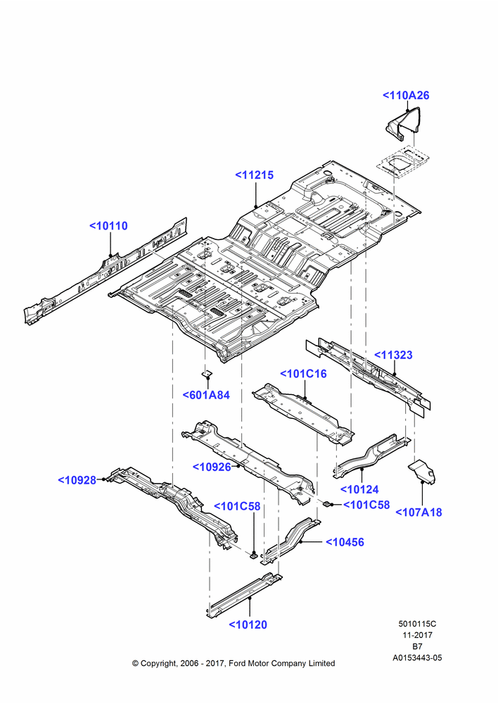 15C - Floor Pan - Center and Rear, Extended Wagon; 02/AUG/2006-30/JUN/2017