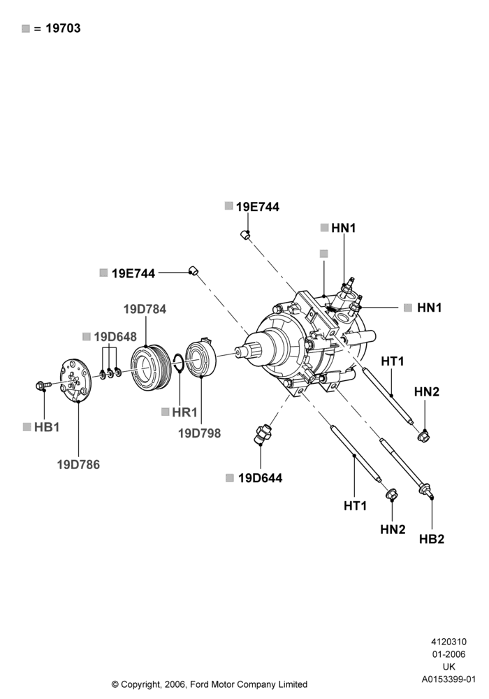 10C - Air Conditioning Condensr/Compressr, 4.6L 3V V8, Compressor Assy; 30/JAN/2006-29/OCT/2010