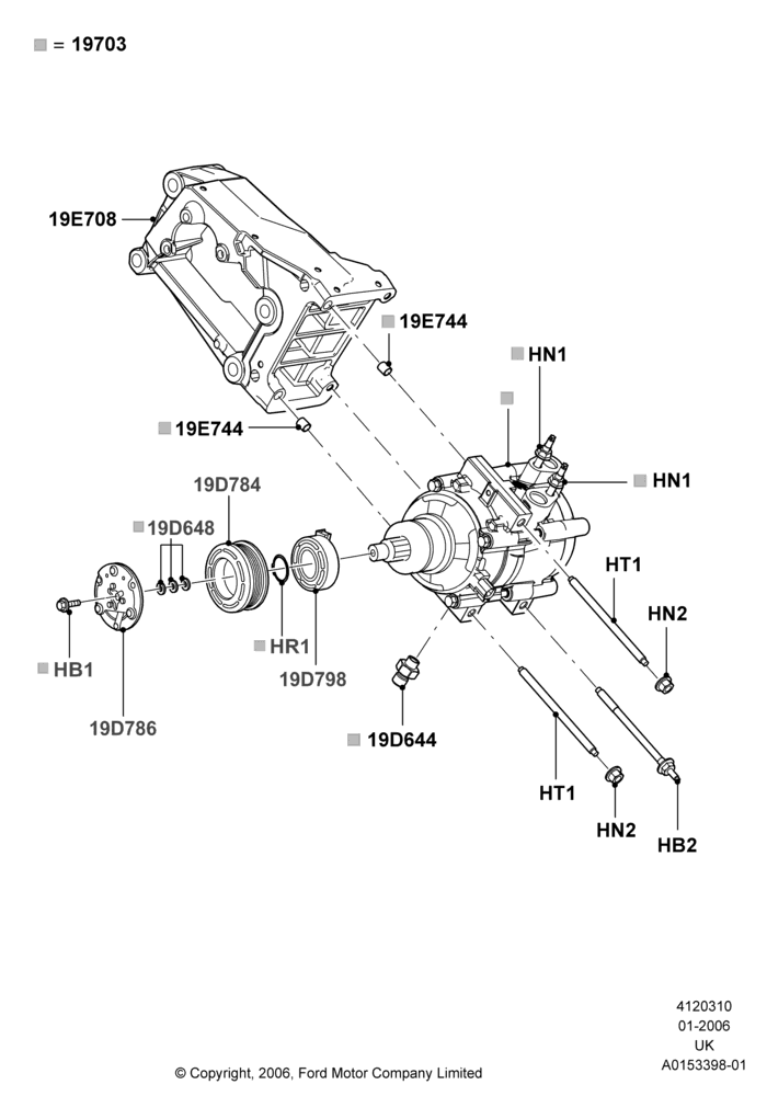 10B - Air Conditioning Condensr/Compressr, 4.0L V6 12V SOHC EFI, Compressor Assy; 30/JAN/2006-29/OCT/2010