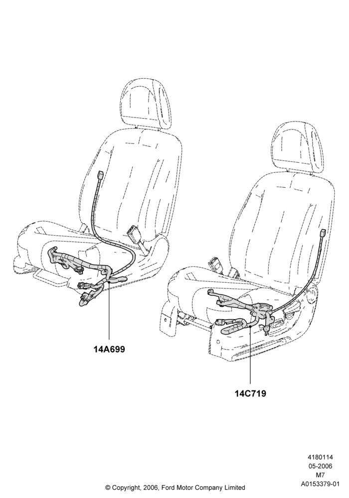14B - Wiring - Seats, Hybrid; 01/MAY/2006-08/JAN/2007