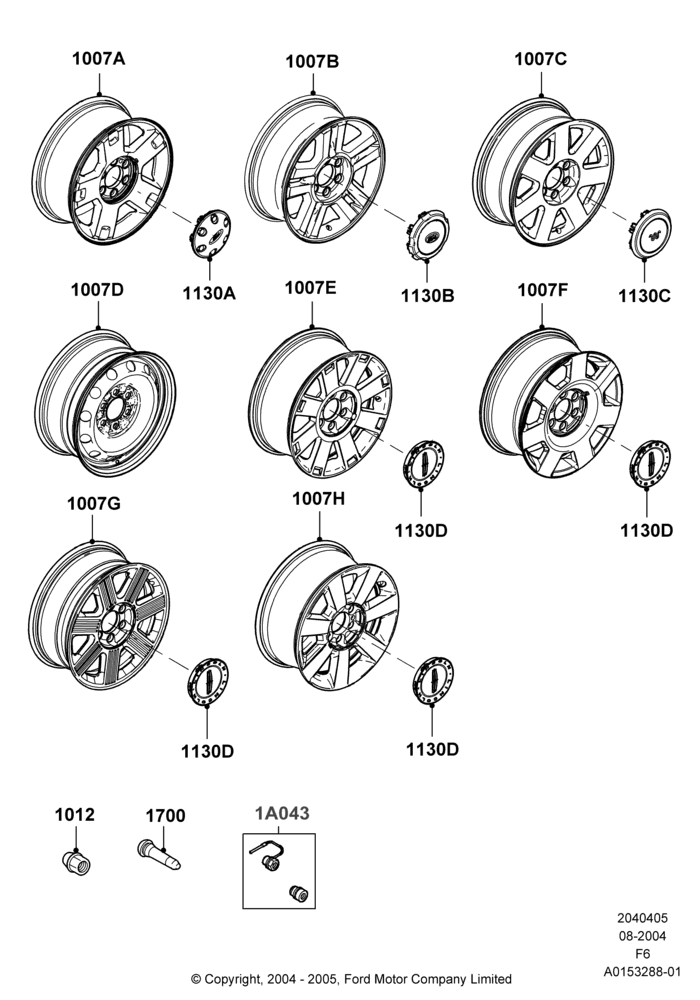 05D - Wheels, With 18" Wheels; 23/AUG/2004-08/AUG/2005