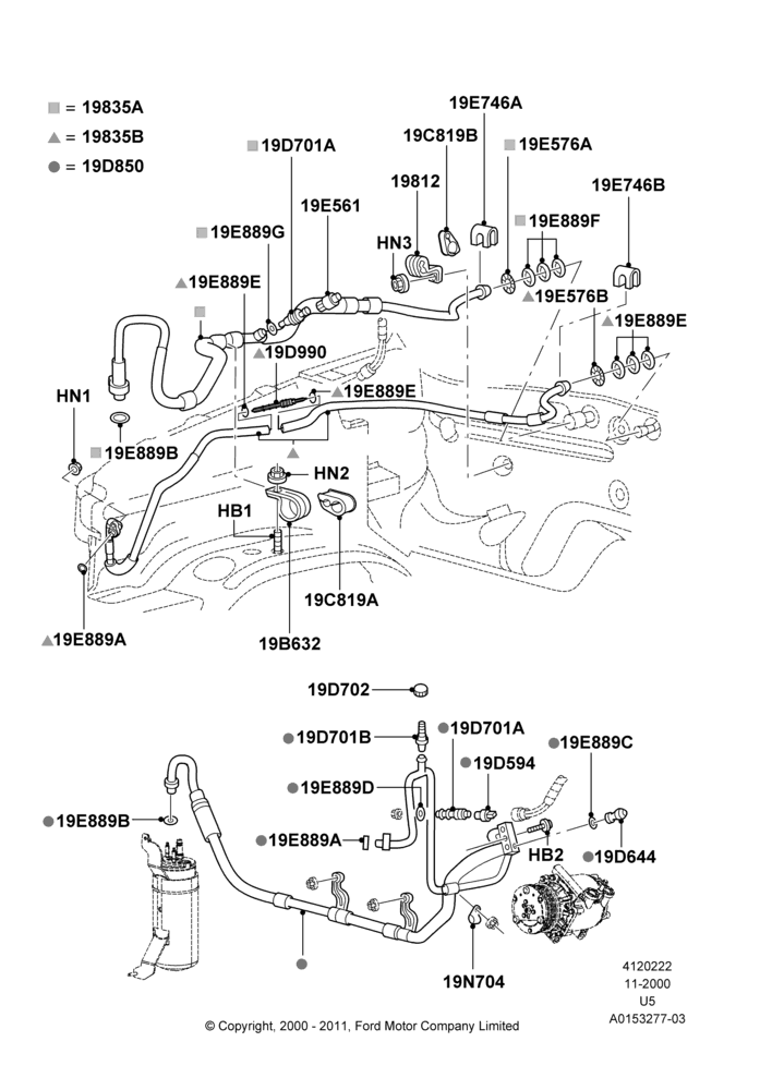 22A - Air Conditioning System, (-)"GCC"Gulf Cooperative Countries, All 6 Cylinder Gas Engines, Less Aux Overhead Heater And A/C, LHD; 13/NOV/2000-19/JUL/2005