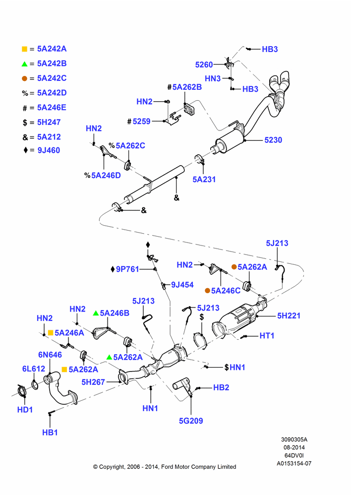 Exhaust System, 6.4L Diesel V8 Twin Turbo, Wide Frame (Pickup)