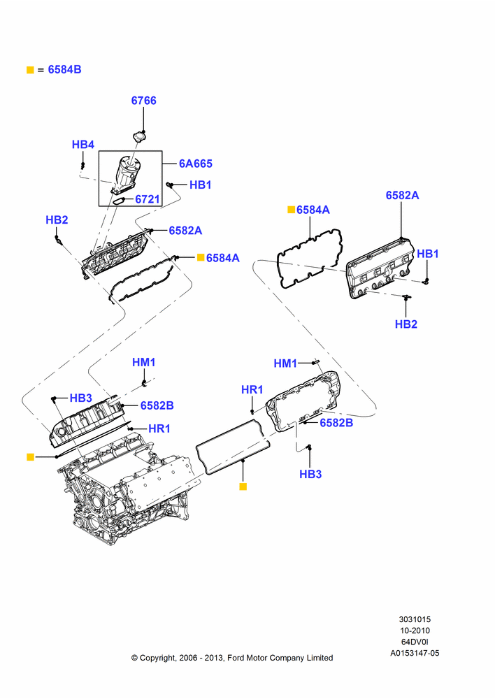 15 - Cylinder Head Cover, 6.4L Diesel V8 Twin Turbo; 18/DEC/2006-12/FEB/2010