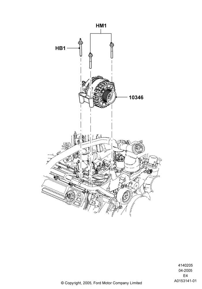 05D - Alternator and Mountings, 6.0L OHV Diesel V8 DI, Extra Heavy Duty Alternator; 18/APR/2005-27/AUG/2012