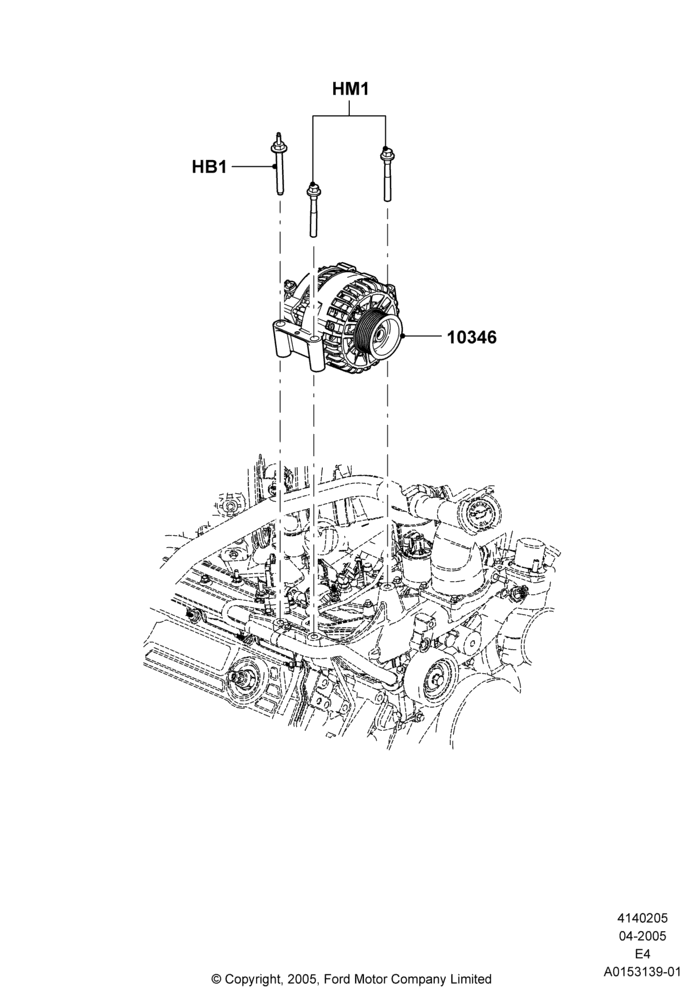 05B - Alternator and Mountings, 6.0L OHV Diesel V8 DI, Heavy Duty Alternator; 02/AUG/2004-27/AUG/2012