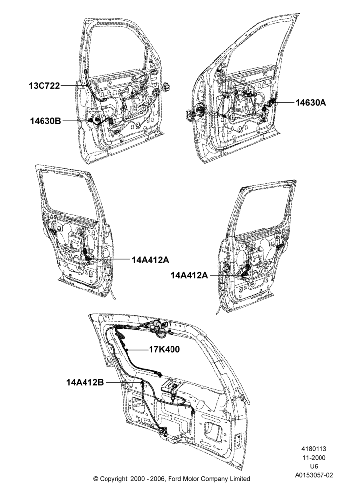 13A - Wiring - Body Closures; 13/NOV/2000-19/JUL/2005