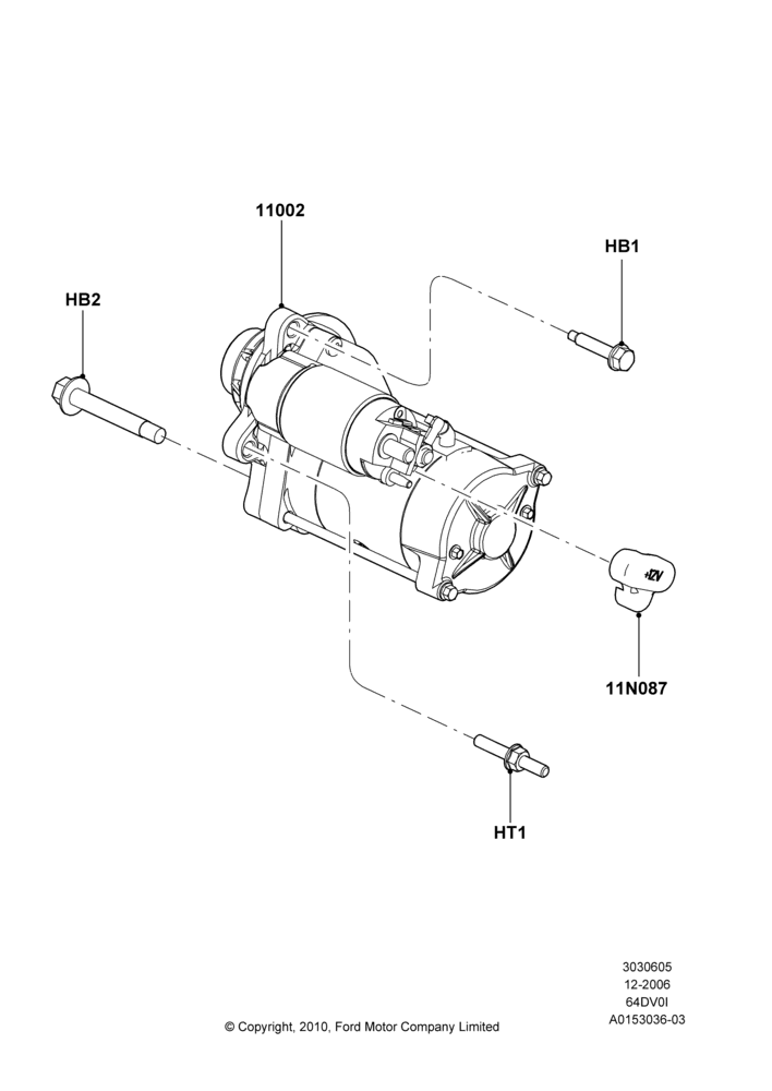 05 - Starter Motor, 6.4L Diesel V8 Twin Turbo; 18/DEC/2006-12/FEB/2010