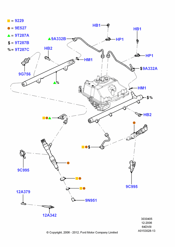 05 - Fuel Injectors and Pipes, 6.4L Diesel V8 Twin Turbo; 18/DEC/2006-12/FEB/2010