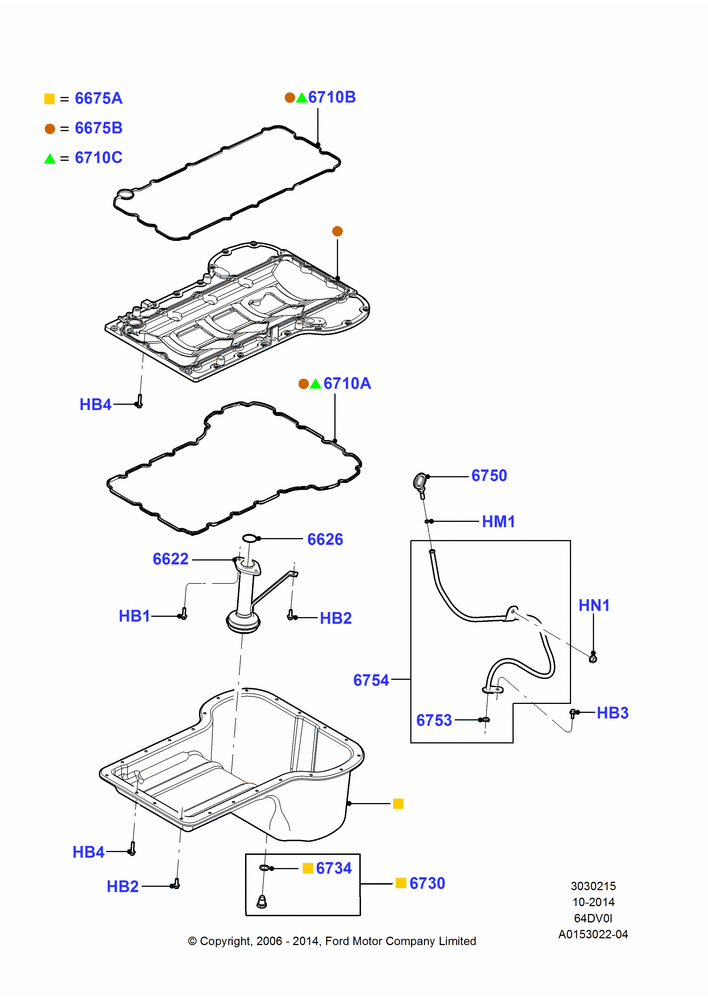 15 - Oil Pan/Oil Level Indicator, 6.4L Diesel V8 Twin Turbo; 18/DEC/2006-12/FEB/2010