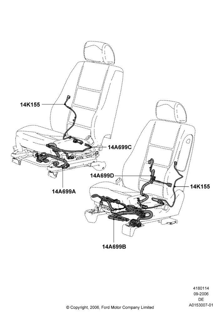 14C - Wiring - Seats, Lincoln Division Derivative; 01/AUG/2005-02/JUN/2008