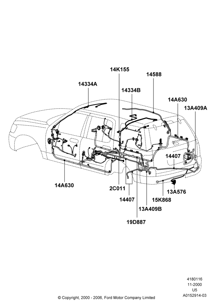 16A - Wiring - Body And Roof Console; 13/NOV/2000-19/JUL/2005