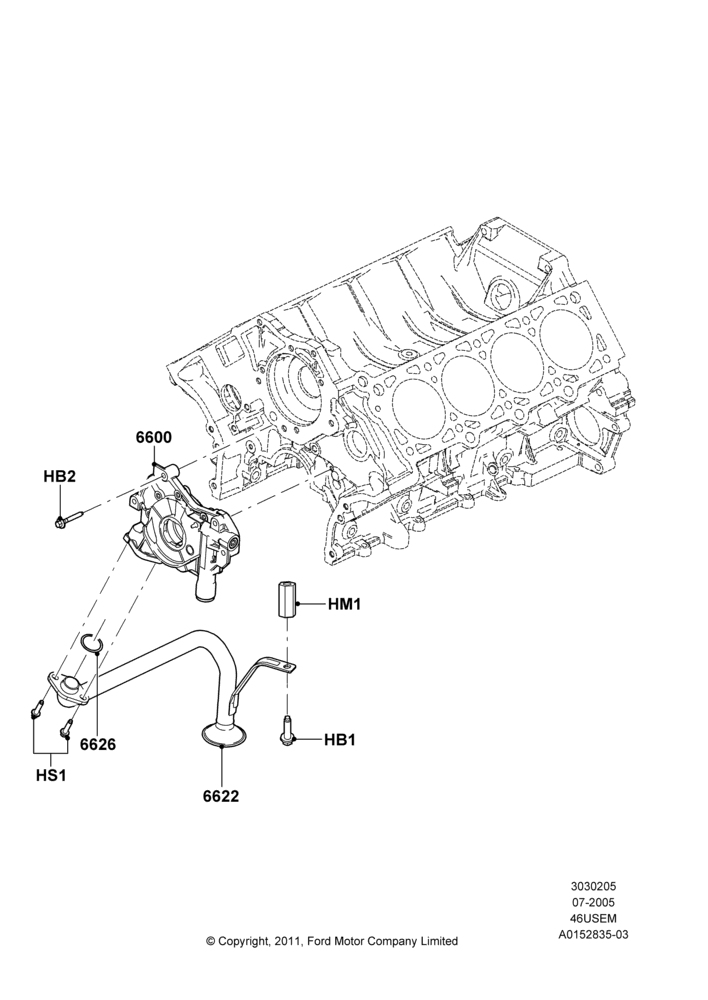 05A - Oil Pump, 4.6L 3V V8; 19/JUL/2005-16/DEC/2010