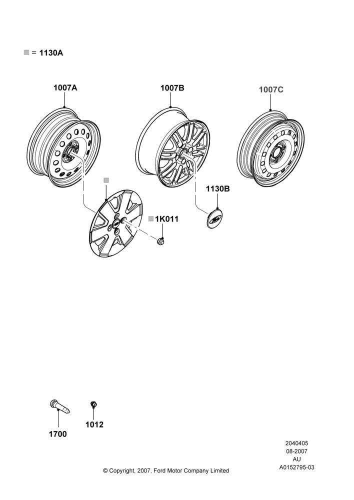 05H - Wheels, With 15" Wheels; 27/AUG/2007-20/JUL/2009
