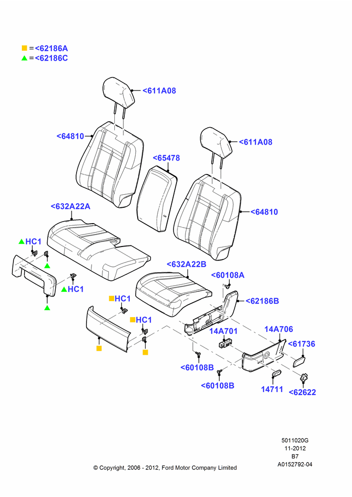 20G - Front Seat Pads/Valances & Heating, With Split Bench Front Seat; 02/AUG/2006-15/SEP/2008