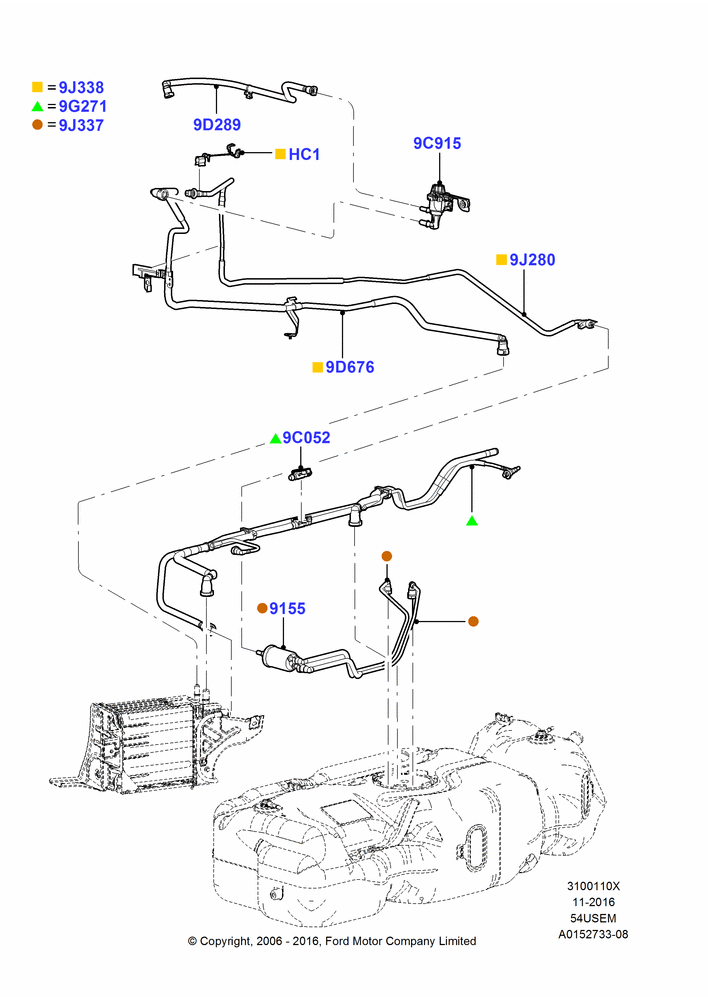 10X - Fuel Lines, 119"/3023MM Wheelbase, 5.4L 3V V8; 02/AUG/2006-15/SEP/2008
