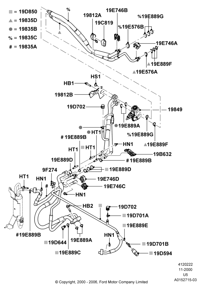 22H - Air Conditioning System, (-)"GCC"Gulf Cooperative Countries, All 8 Cylinder Gas Engines, RHD, With Aux Overhead Heater And A/C; 13/NOV/2000-19/JUL/2005