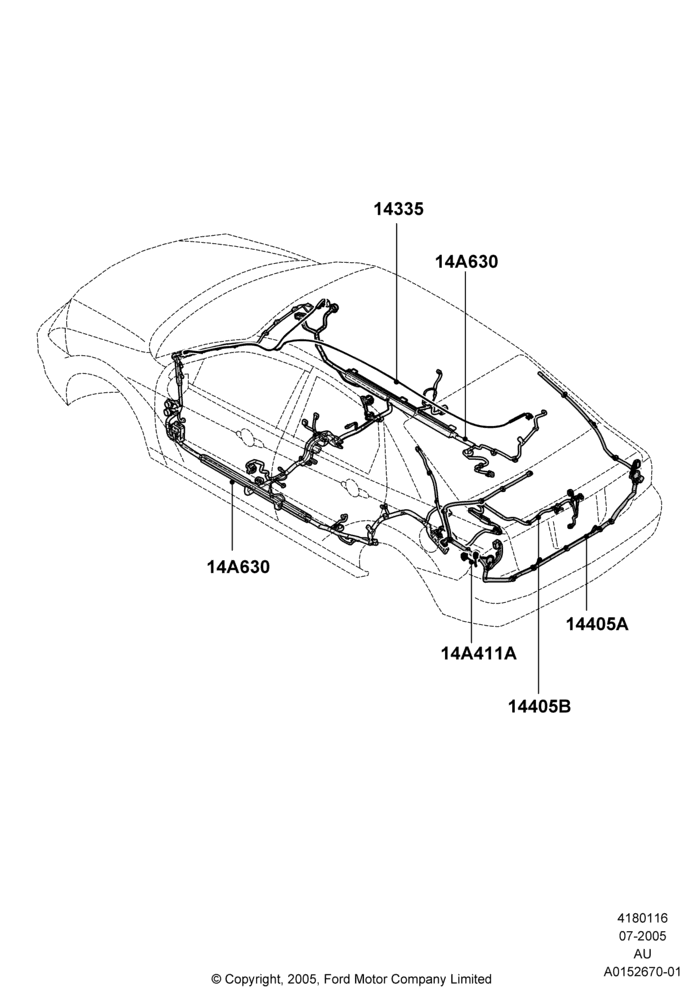 16H - Wiring - Body And Roof Console, 4 Door Sedan; 18/JUL/2005-04/DEC/2006
