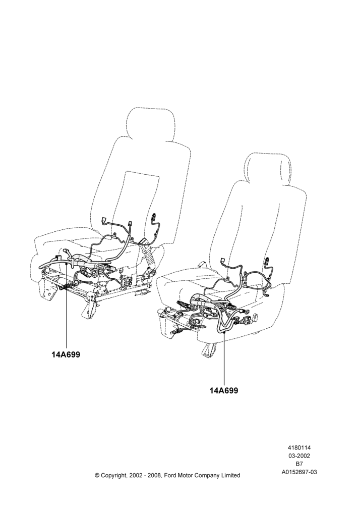 14A - Wiring - Seats; 18/MAR/2002-02/AUG/2006
