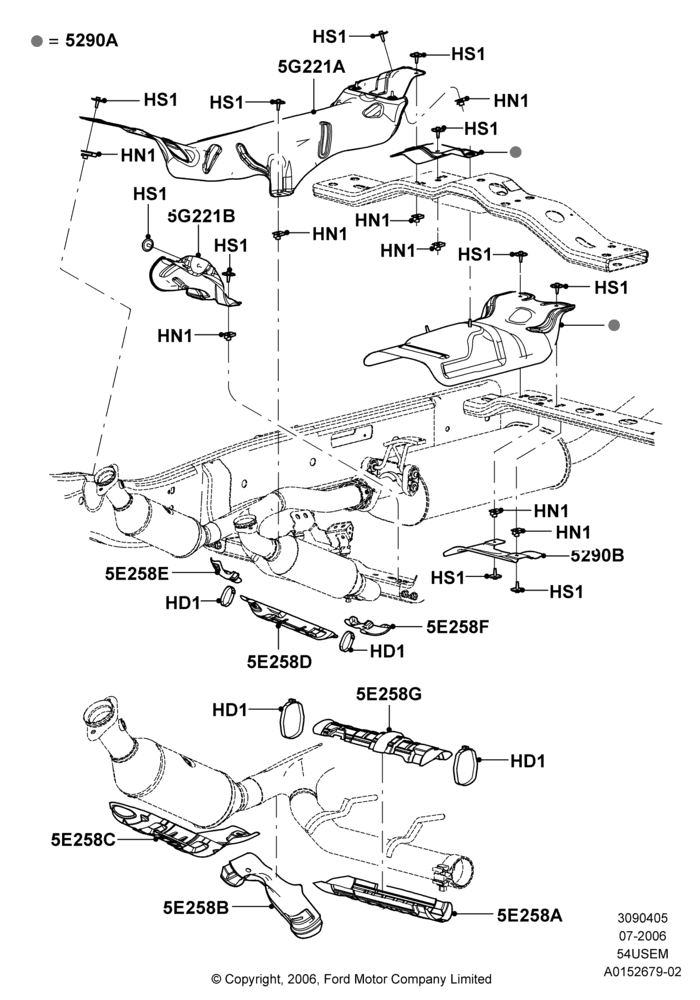05I - Heat Shields - Exhaust System, 5.4L 3V V8; 02/AUG/2006-11/AUG/2014