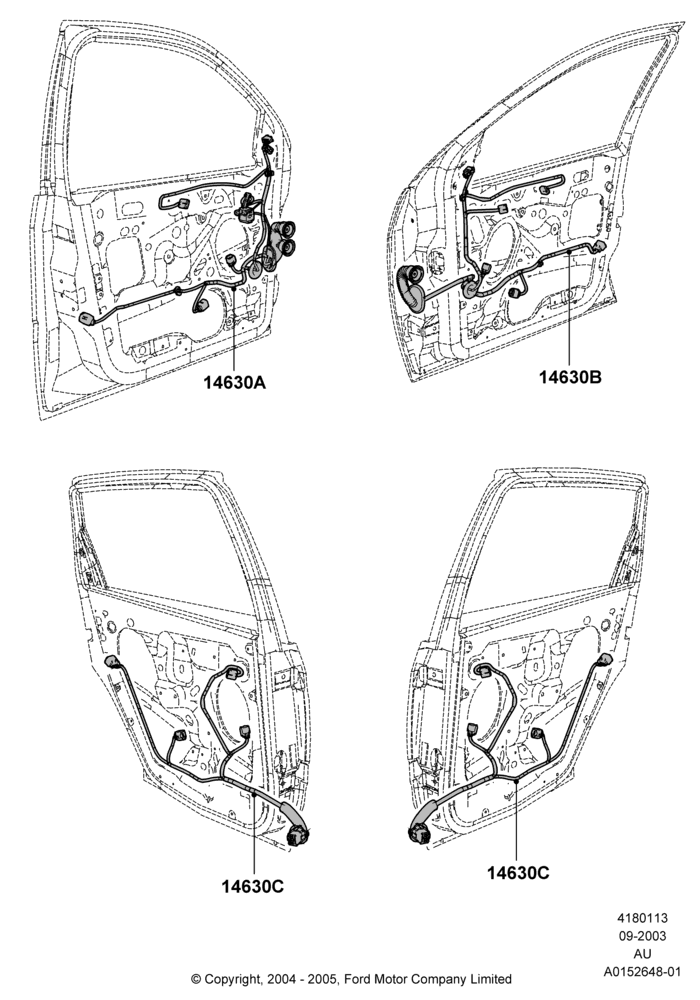 13A - Wiring - Body Closures, 4 Door Wagon; 04/SEP/2003-05/APR/2004
