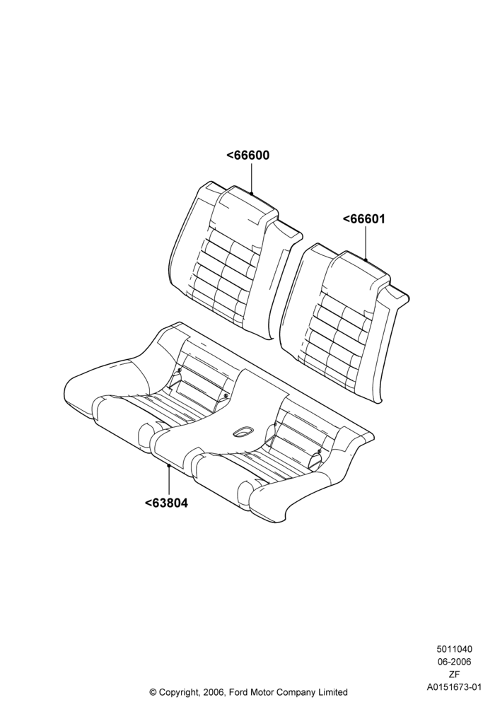 40C - Rear Seat Covers, Coupe; 05/JUN/2006-26/FEB/2009