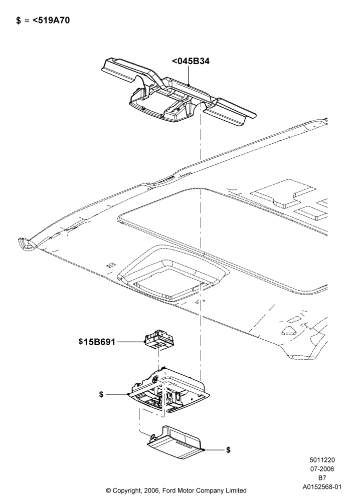 20D - Console - Overhead, Power Tilt/Slide Sun Roof; 02/AUG/2006-15/SEP/2008