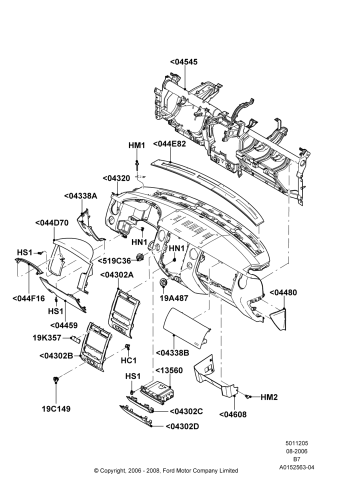 05D - Instrument Panel, Trim Pieces; 02/AUG/2006-23/AUG/2012