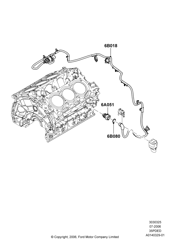 25A - Engine Heater, 3.5L 4V DOHC VCT SMPI V6 Gas; 30/AUG/2006-29/JUL/2012