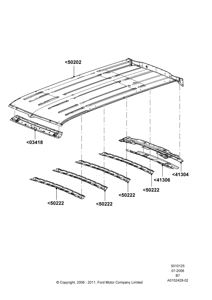 25B - Roof - Sheet Metal, Regular Wagon; 02/AUG/2006-30/JUN/2017