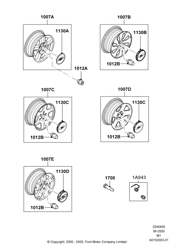 05X - Wheels, (+) North American Markets, Accessory, Additional Parts May Be Required, Refer To The Installation Instructions Found Under Tech Specs At The Genuine Ford Accessory (GFA) Web Site, See Vehicle Restrictions And Modification Requirements, www.fordaccessoriesstore.com, www.mercuryaccessories.com; 12/JUN/2000-01/MAY/2006