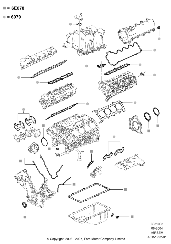 05D - Engine Gasket Kits, Romeo 4.6 SOHC EFI; 02/AUG/2004-04/AUG/2014