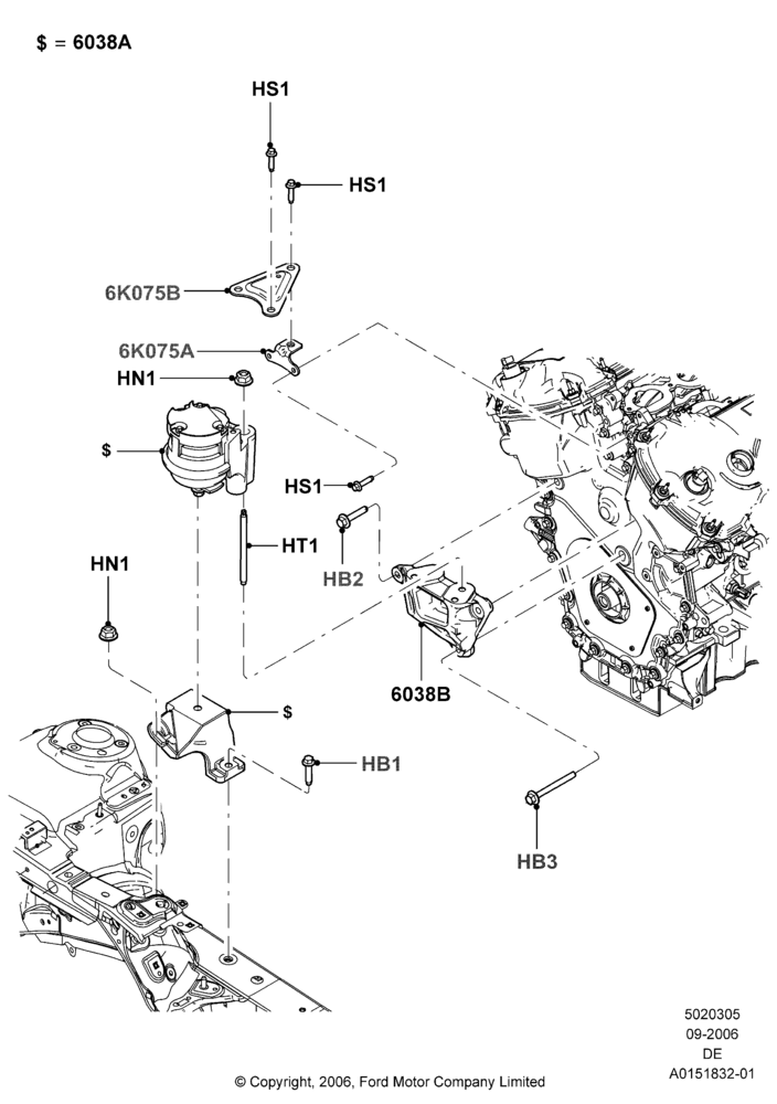 05D - Engine Mounting, 3.5L 4V DOHC VCT SMPI V6 Gas; 30/AUG/2006-04/FEB/2009