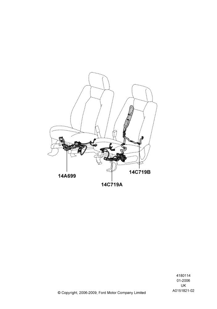 14 - Wiring - Seats; 30/JAN/2006-29/OCT/2010