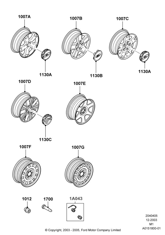 05K - Wheels, With 16" Wheels; 22/DEC/2003-02/MAY/2005