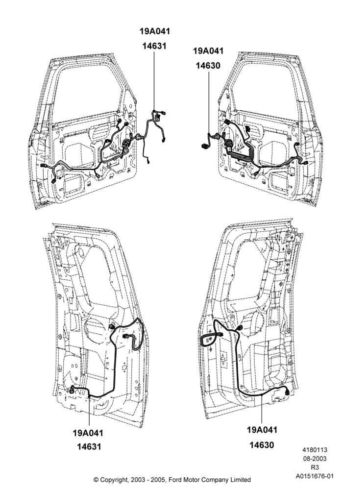 13B - Wiring - Body Closures, Super Cab, Super Cab - 4 Door; 04/AUG/2003-16/DEC/2011