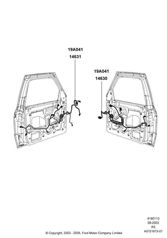 13A - Wiring - Body Closures, Regular Cab; 04/AUG/2003-16/DEC/2011