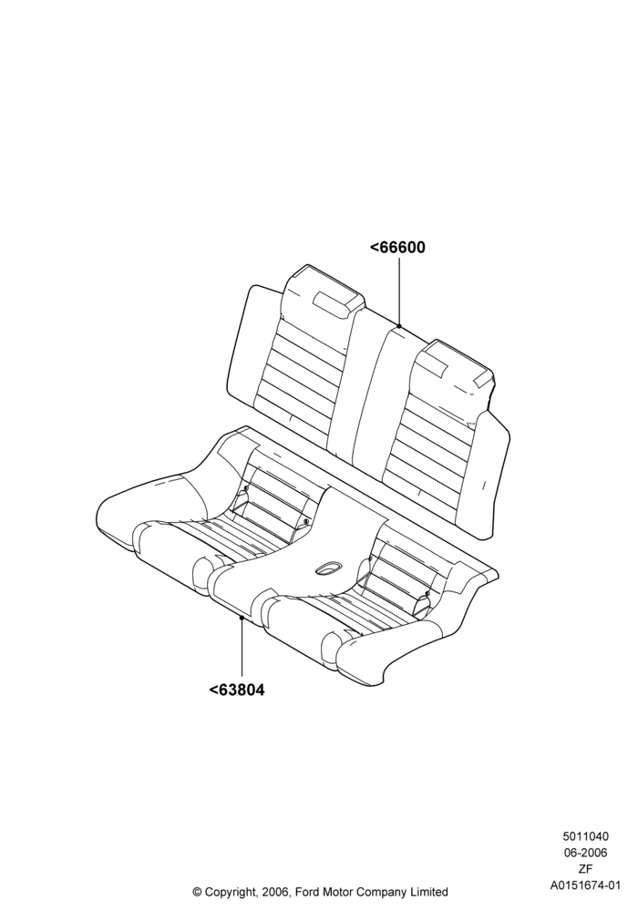 40D - Rear Seat Covers, Convertible; 05/JUN/2006-26/FEB/2009