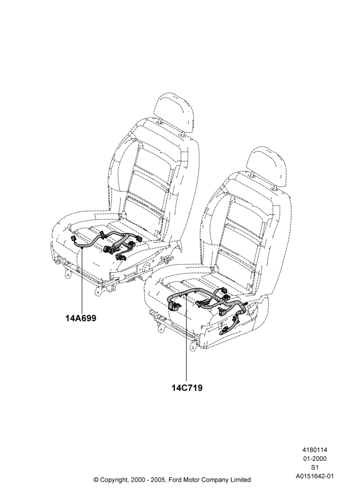 14 - Wiring - Seats; 31/JAN/2000-30/JUN/2005