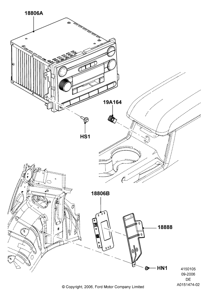 05D - Audio Equipment - Original Fit, Less Upgraded Sound System, Standard Audio (Base), With Satellite Radio Reception; 30/AUG/2006-04/FEB/2009