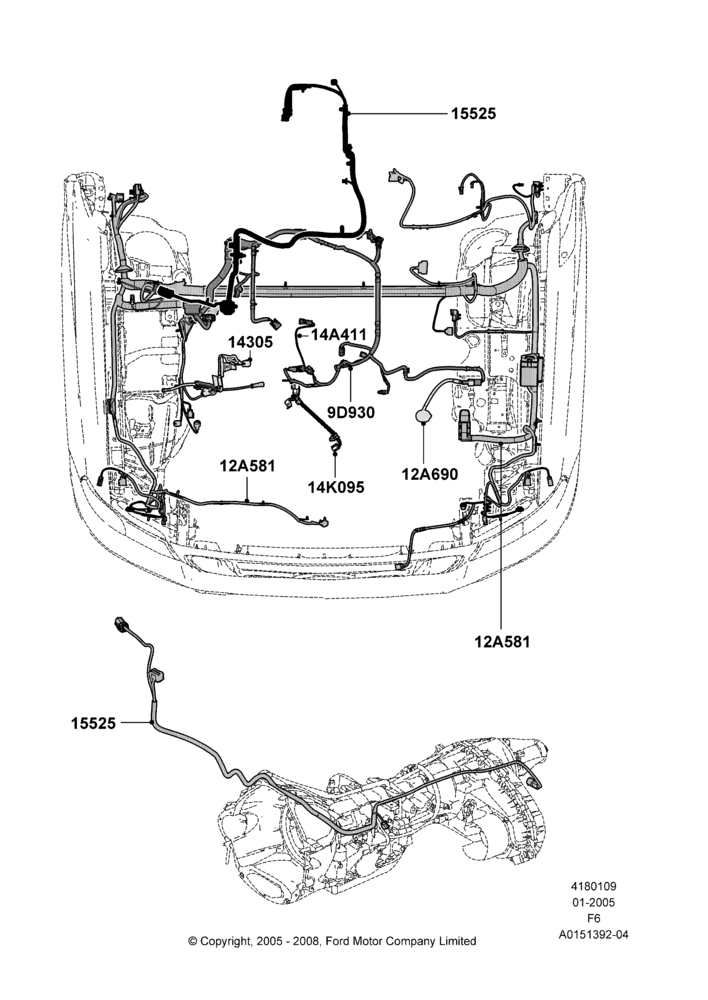 09A - Wiring - Engine And Transmission, Ford 150 Series; 02/JUN/2003-18/AUG/2008