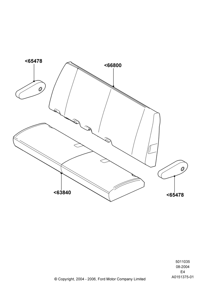 35C - Rear Seat Pads/Valances & Heating, With 3rd Row Bench Seat; 02/AUG/2004-06/AUG/2007