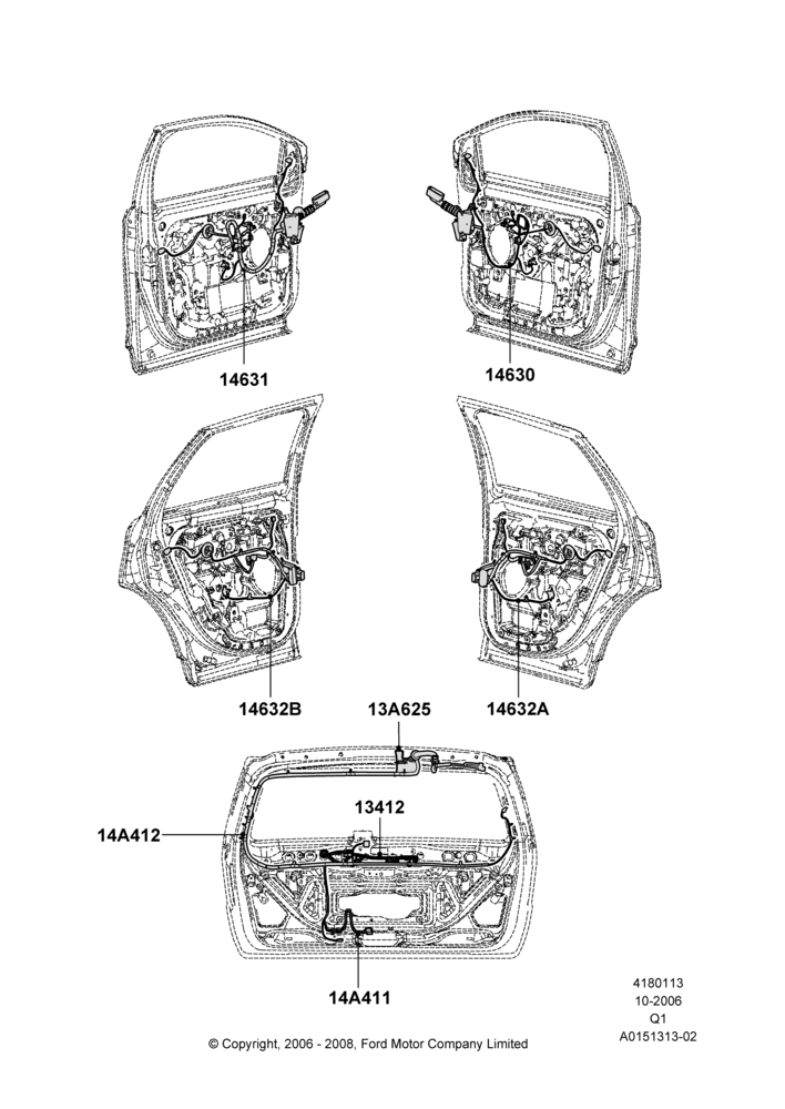 13A - Wiring - Body Closures, Ford Series; 06/NOV/2006-12/JUL/2010